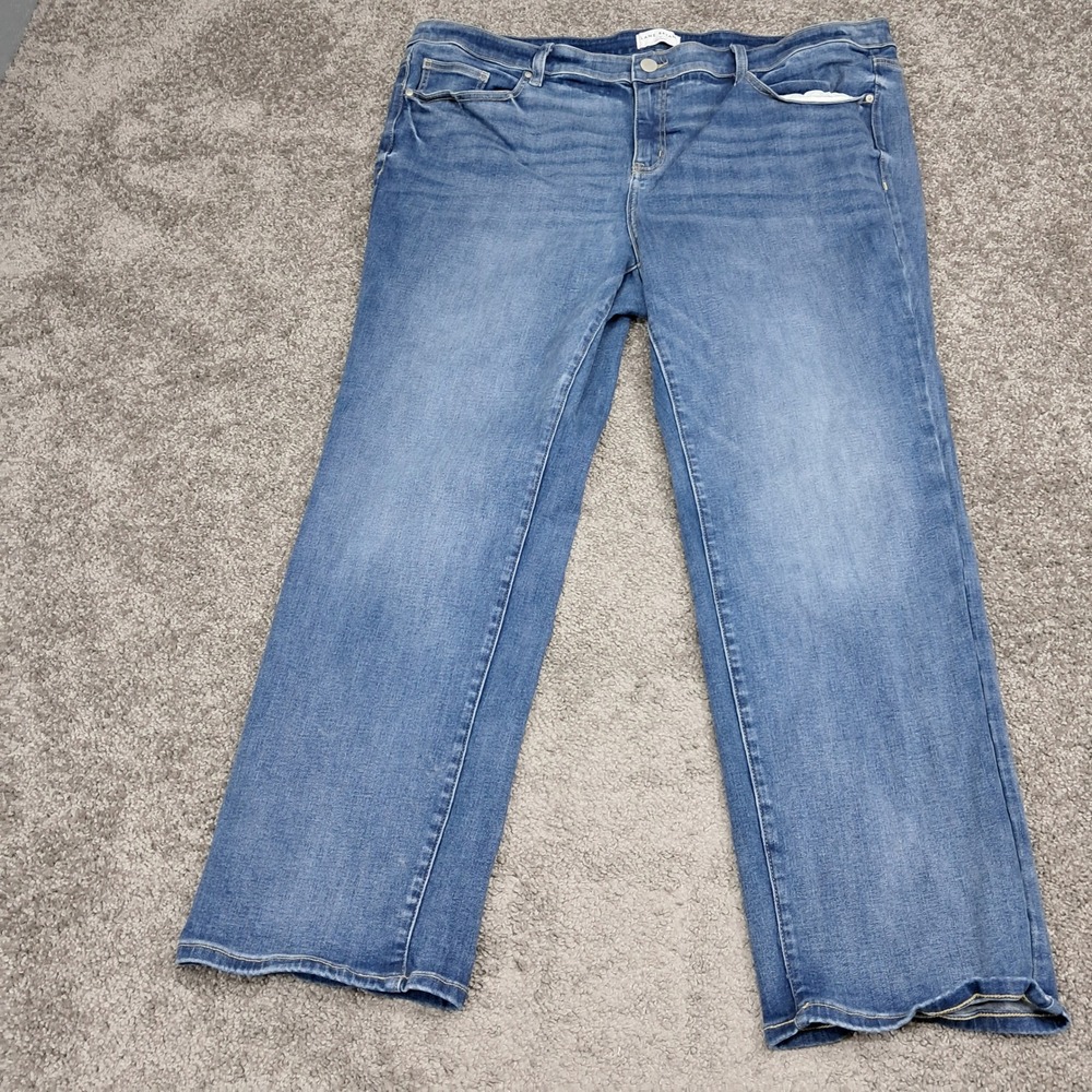 Lane Bryant Women Plus Size 24 Straight Leg‎ Medium Wash Stretch Denim Jeans